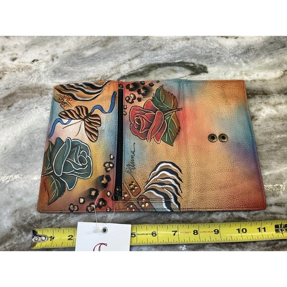 Anuschka Women's Wallet Butterfly Roses Floral Design Trifold Bills Credit Coin - Picture 7 of 15